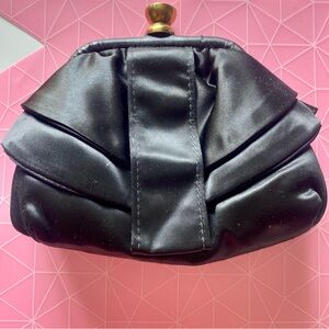 Vintage 1940’s Elegant Dubette Black Satin Clutch